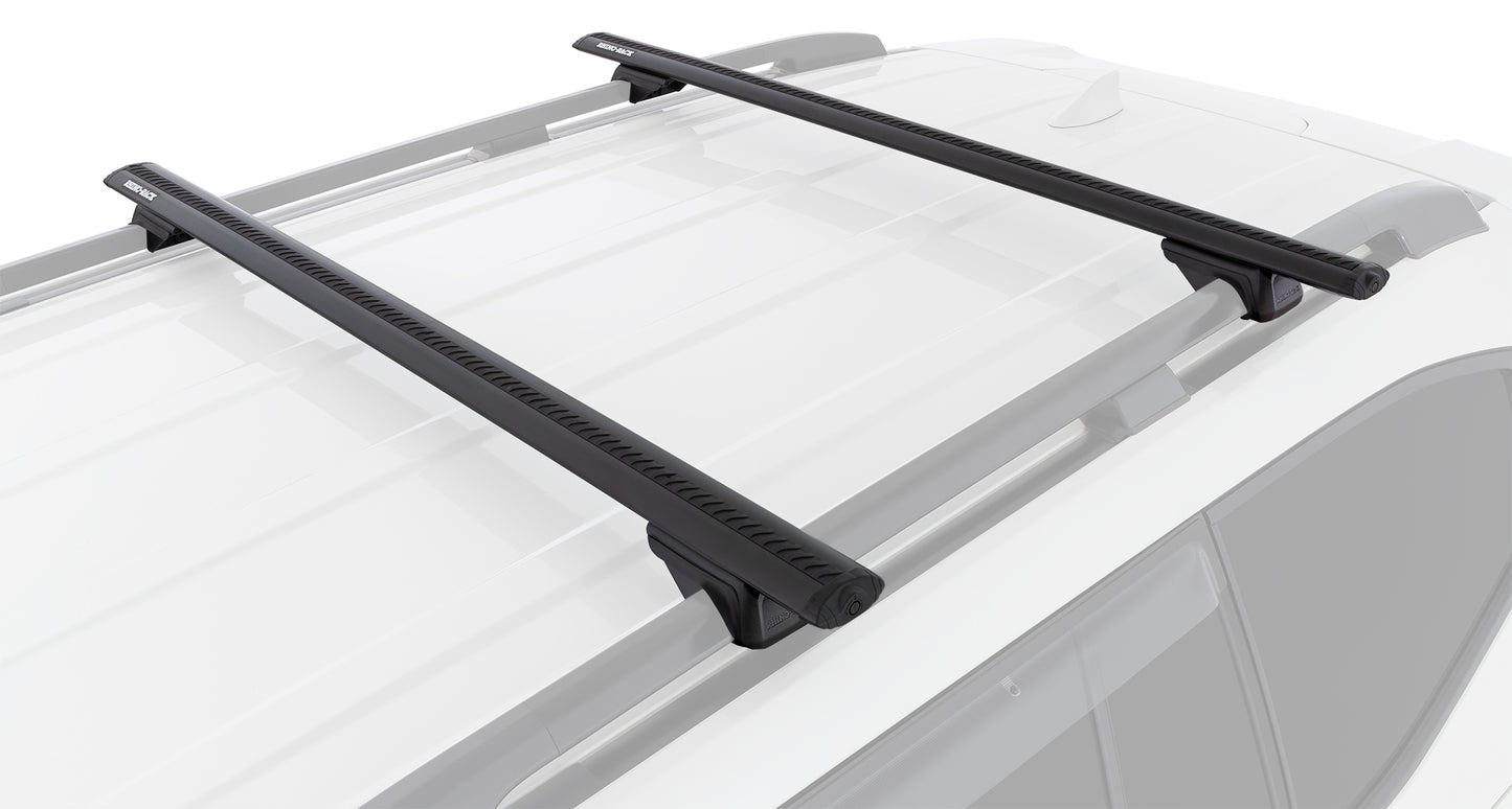 Toyota LandCruiser 200 Series 4dr 4WD With Roof Rails 11/07 On Vortex RX Black 2 Bar Roof Rack