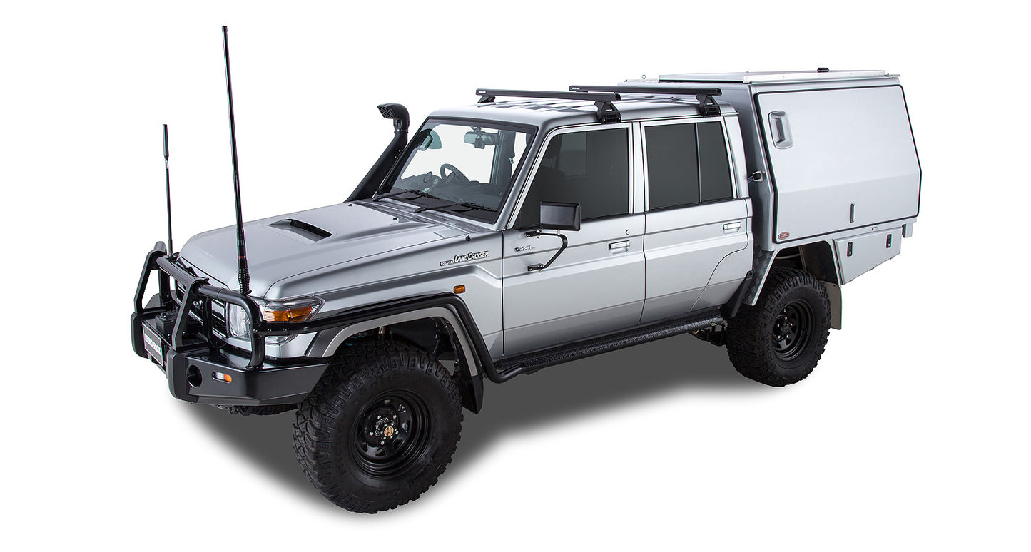 Toyota LandCrusier 07-24 79 Series 4dr Heavy Duty RL110 Black 2 Bar Roof Racks