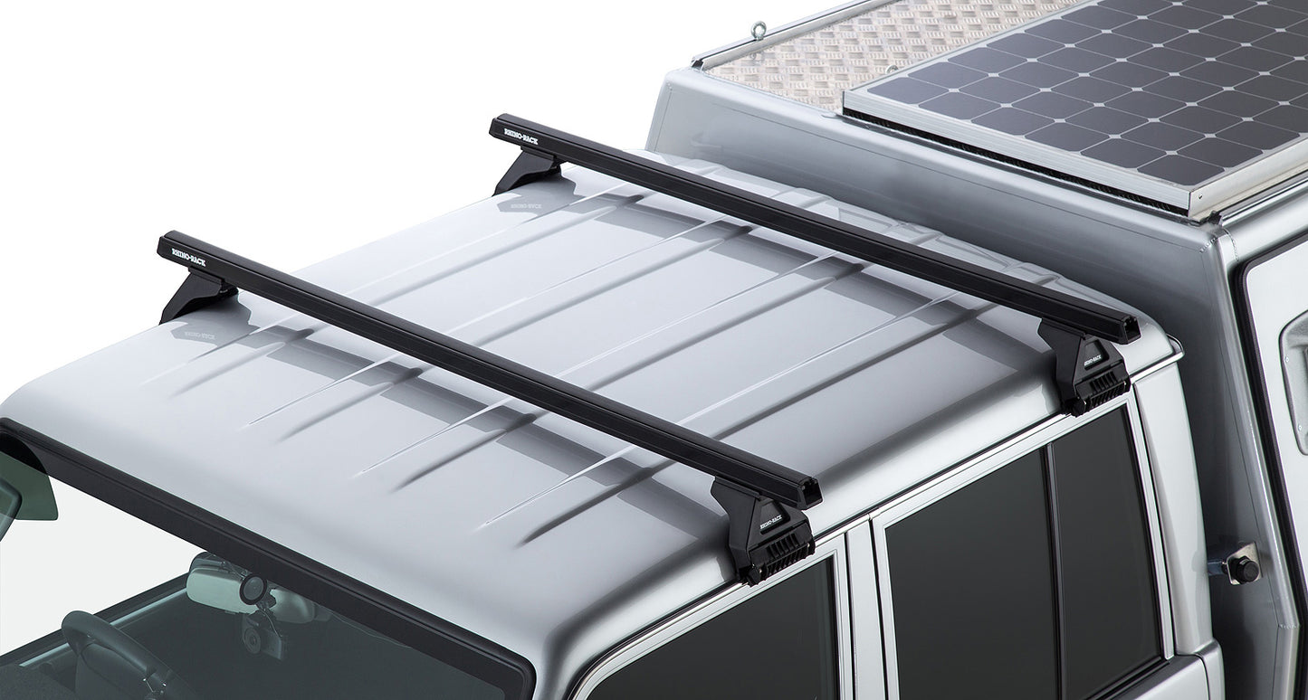 Toyota LandCrusier 07-24 79 Series 4dr Heavy Duty RL110 Black 2 Bar Roof Racks