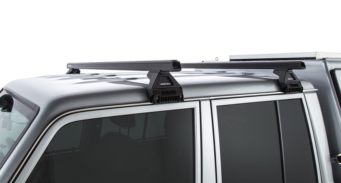 Toyota LandCrusier 07-24 79 Series 4dr Heavy Duty RL110 Black 2 Bar Roof Racks