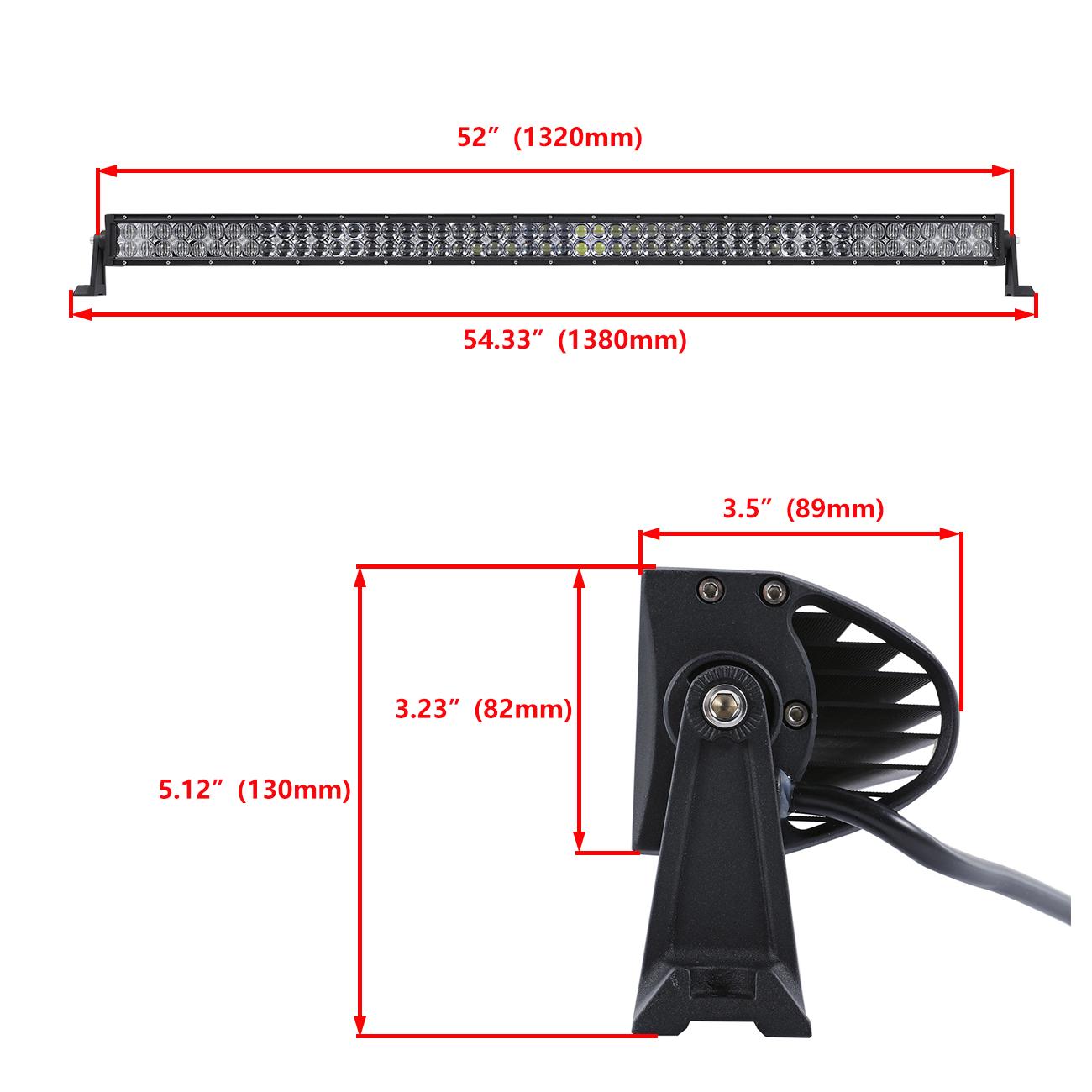 52" Straight CREE LED Light Bar 5D Lens 30,000LM