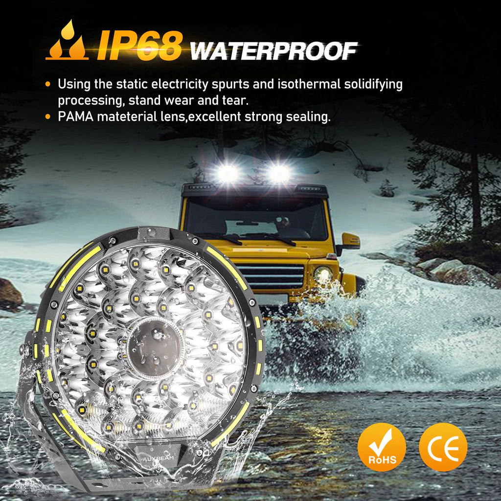 9" 360-PRO Series LED Driving Lights 270W 37776LM
