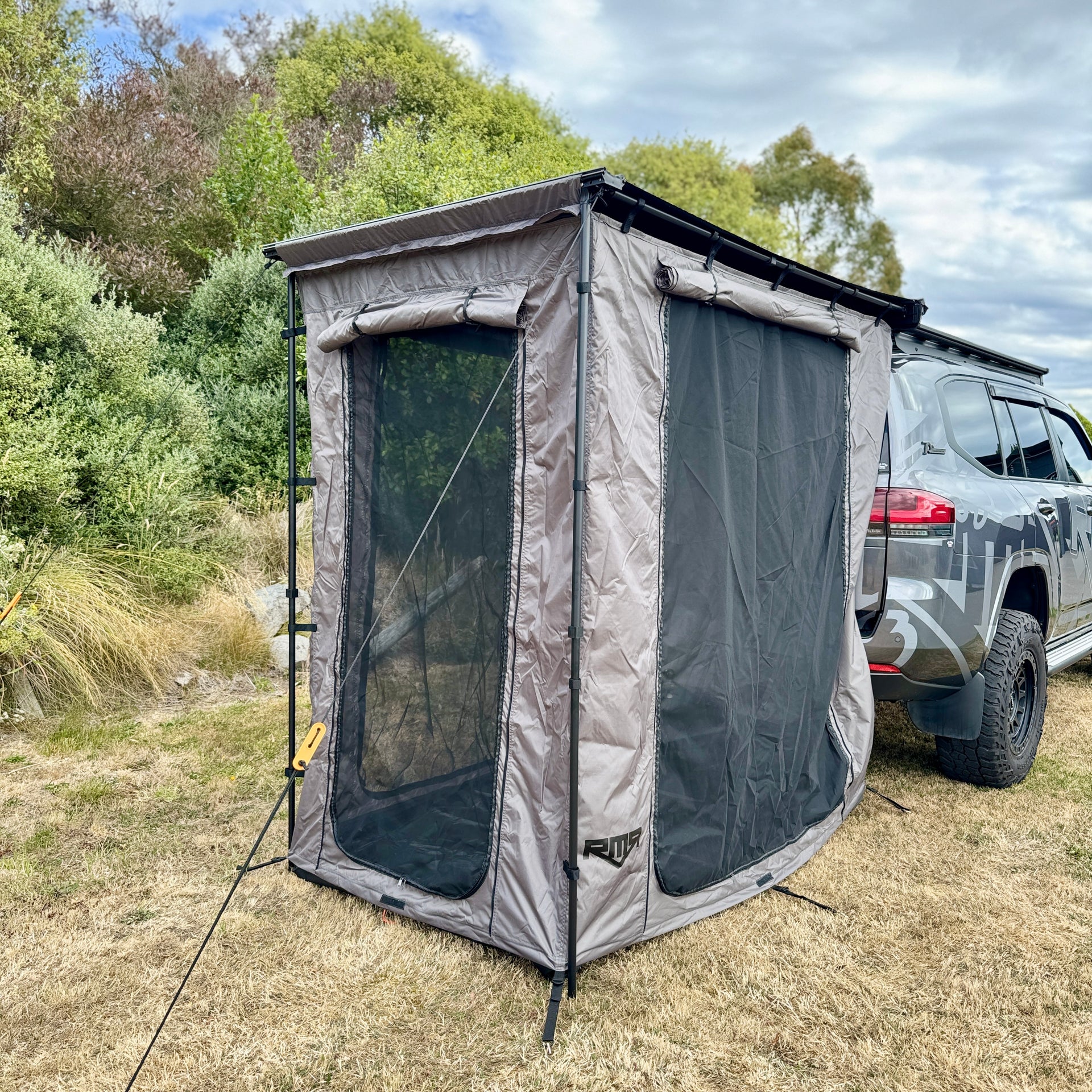 main awning and tent RMR 1.4m x 2m Rear/Side Awning & Awning Tent COMBO GEN 2 – 4WD Warehouse