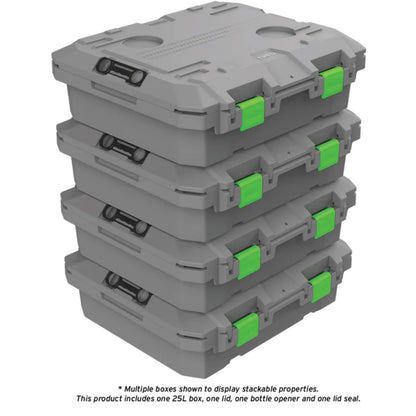 TRED GT Storage Box 25L - Shallow - Grey With Green