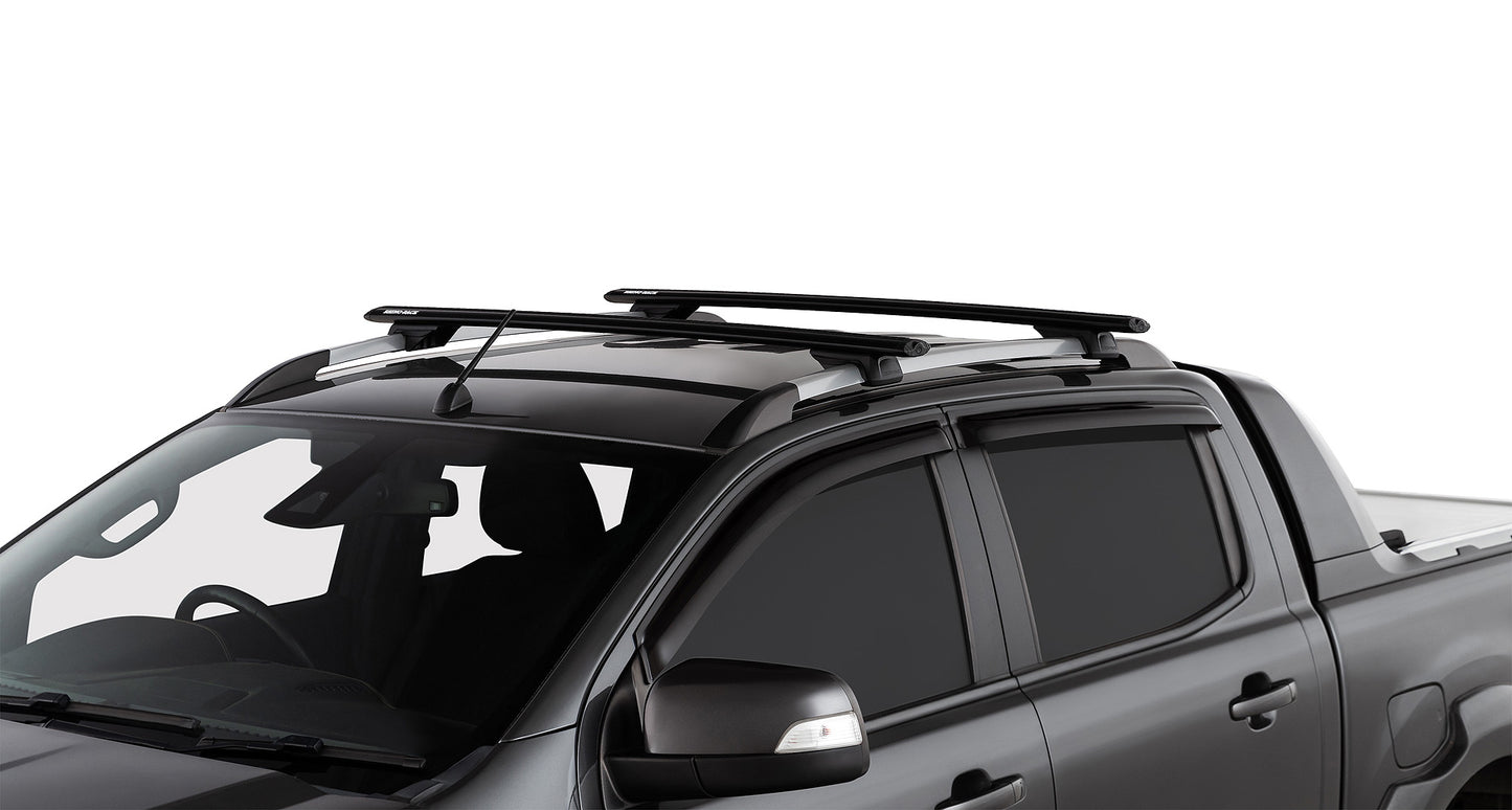 Holden Colorado 4dr Ute Crew Cab (With Roof Rails) 15 to 20 Vortex RX Black 2 Bar Roof Rack