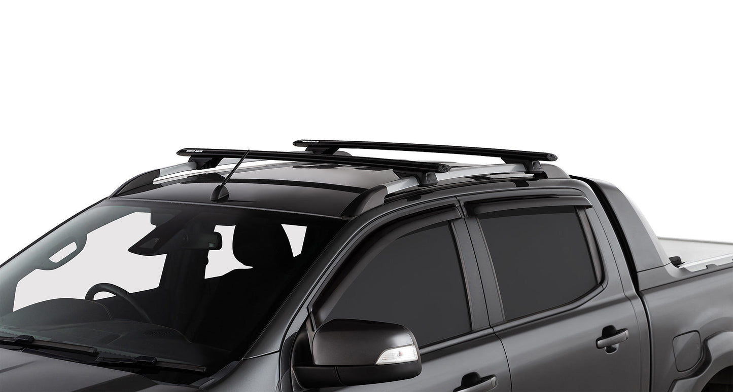 Ford Ranger Wildtrak Gen 2 (P703) 4dr Ute Double Cab (With Roof Rails) 22 On Vortex RX Black 2 Bar Roof Rack