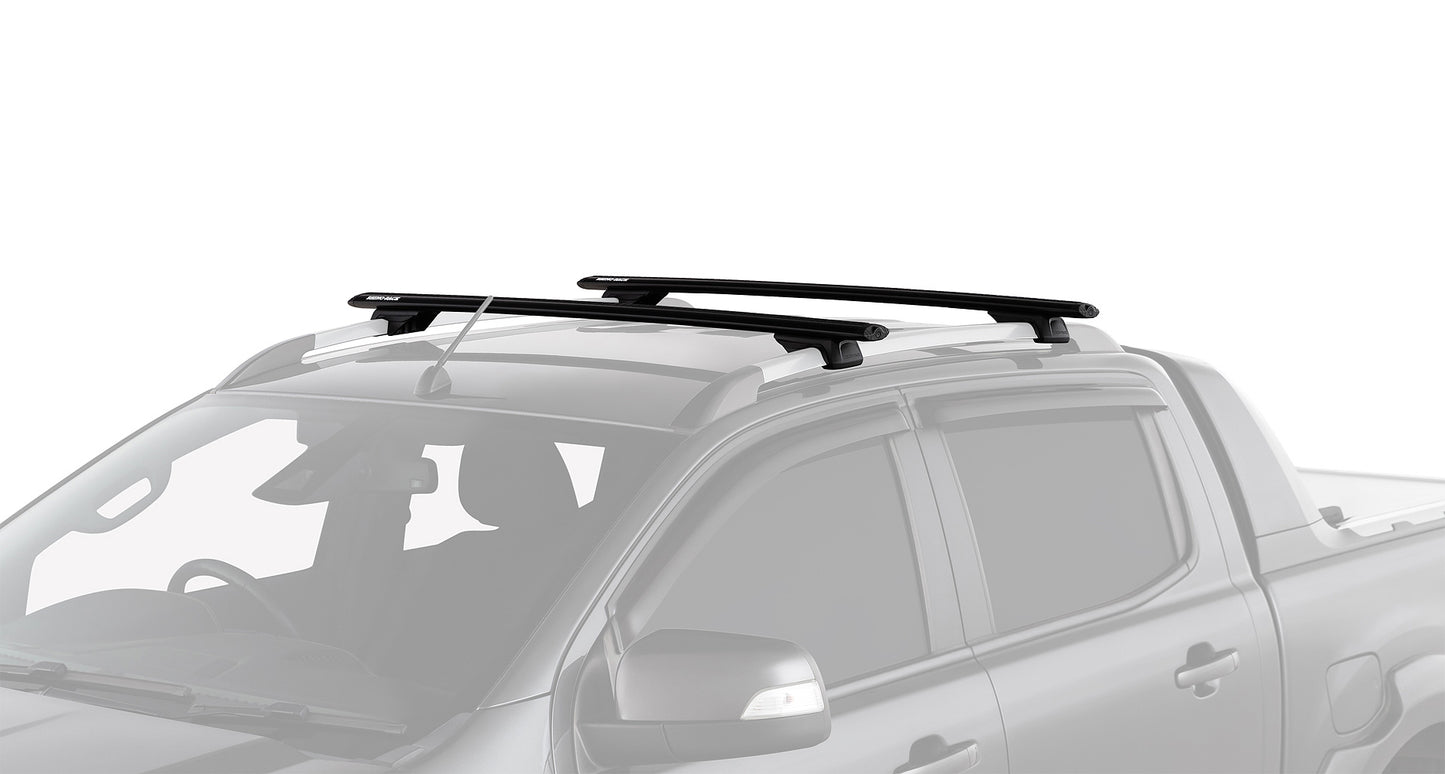 Holden Colorado 4dr Ute Crew Cab (With Roof Rails) 15 to 20 Vortex RX Black 2 Bar Roof Rack