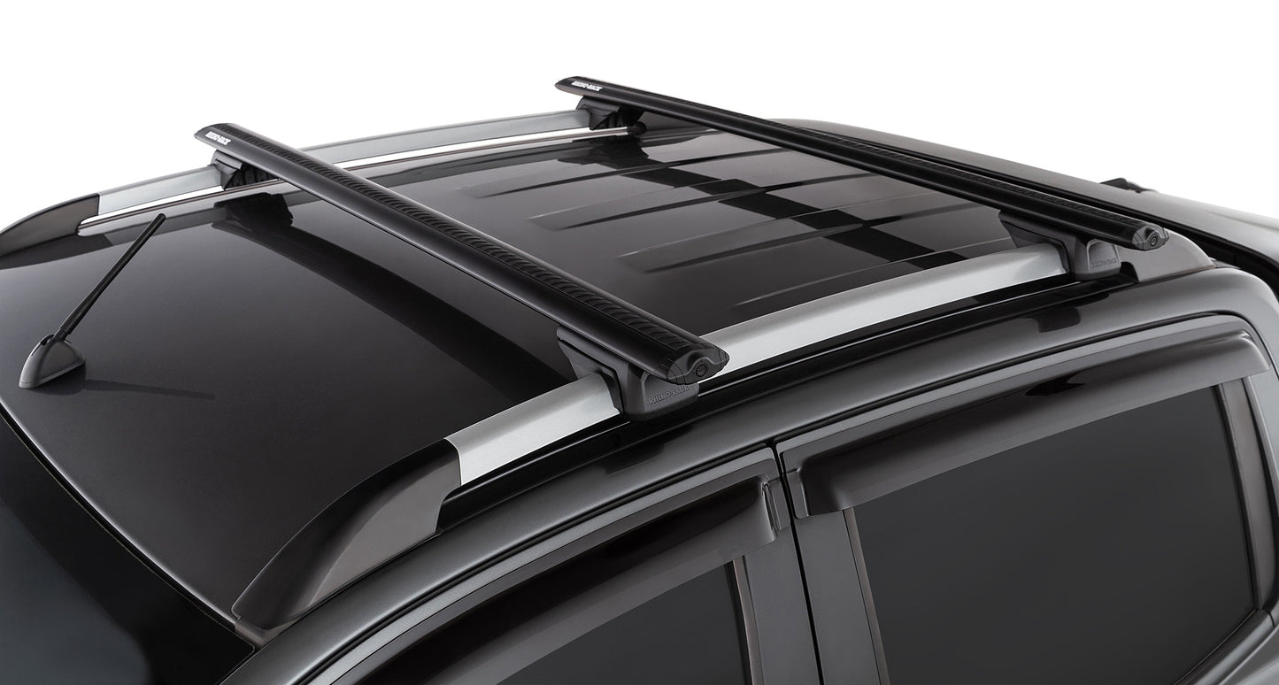 Toyota Prado 120 Series 5dr 4WD With Roof Rails 03/03 to 11/09 On Vortex RX Black 2 Bar Roof Rack