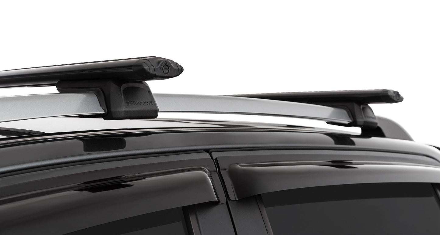 Toyota LandCruiser 300 Series 5dr 4WD With Raised Rail 22 On Vortex RX Black 2 Bar Roof Rack