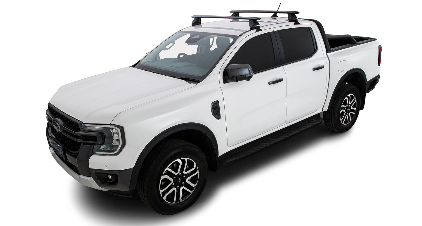 Ford Ranger PX/PX2/PX3 4dr Ute Double Cab 22+ Vortex 2500 Black 2 Bar Roof Rack