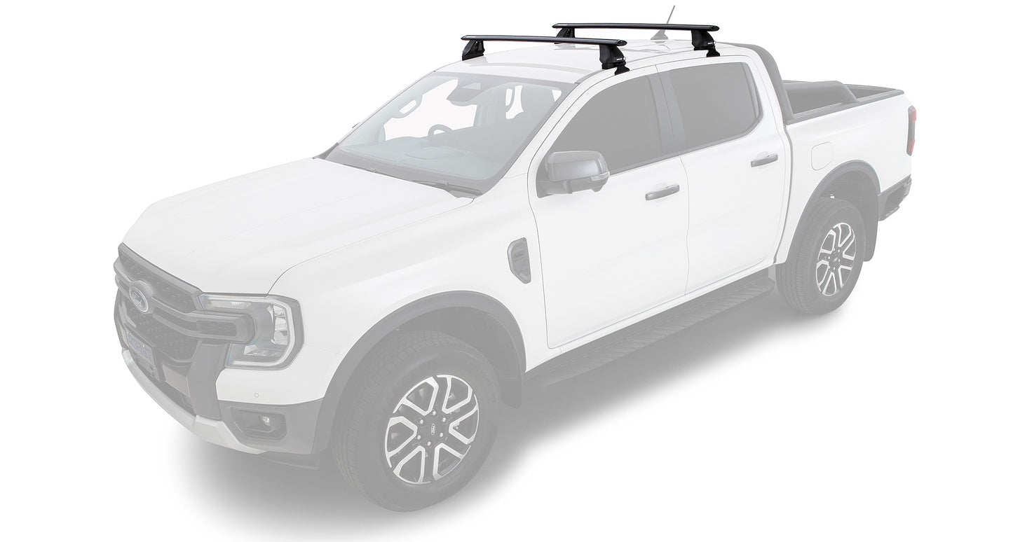 Ford Ranger PX/PX2/PX3 4dr Ute Double Cab 22+ Vortex 2500 Black 2 Bar Roof Rack