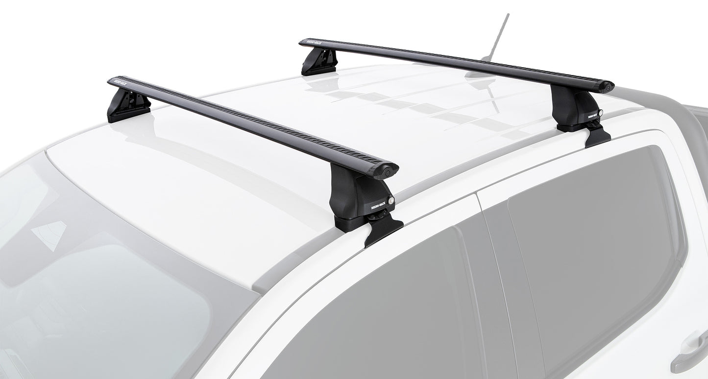 Ford Ranger PX/PX2/PX3 4dr Ute Double Cab 22+ Vortex 2500 Black 2 Bar Roof Rack