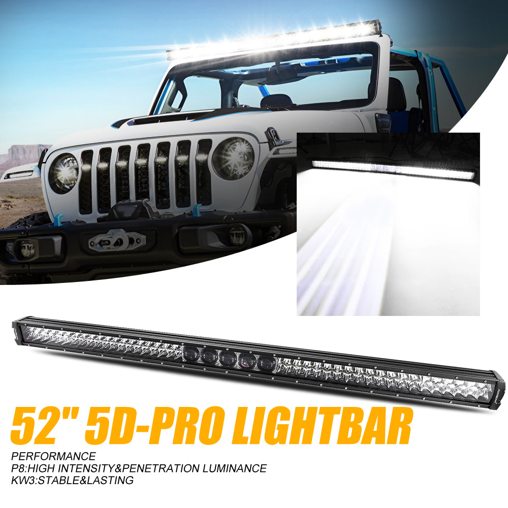 52" 5D-PRO Series Light Bar 55,000LM