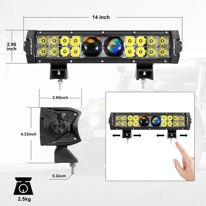 14" 5D-PRO Series Light Bar  12000LM