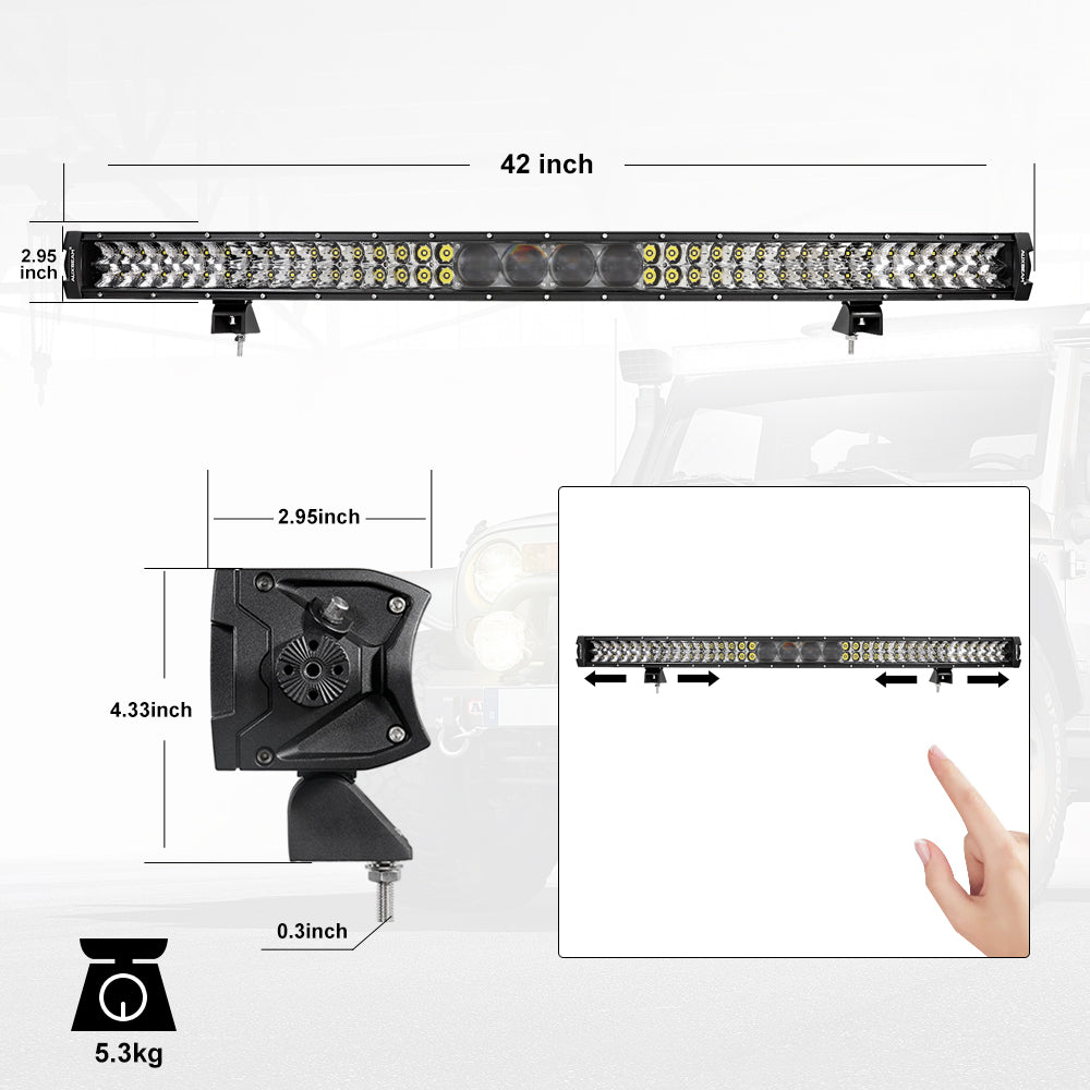 42" 5D-PRO Series Light Bar 44000LM