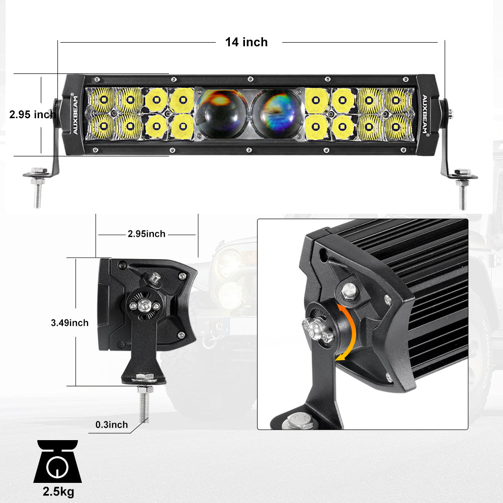 14" 5D-PRO Series Light Bar  12000LM