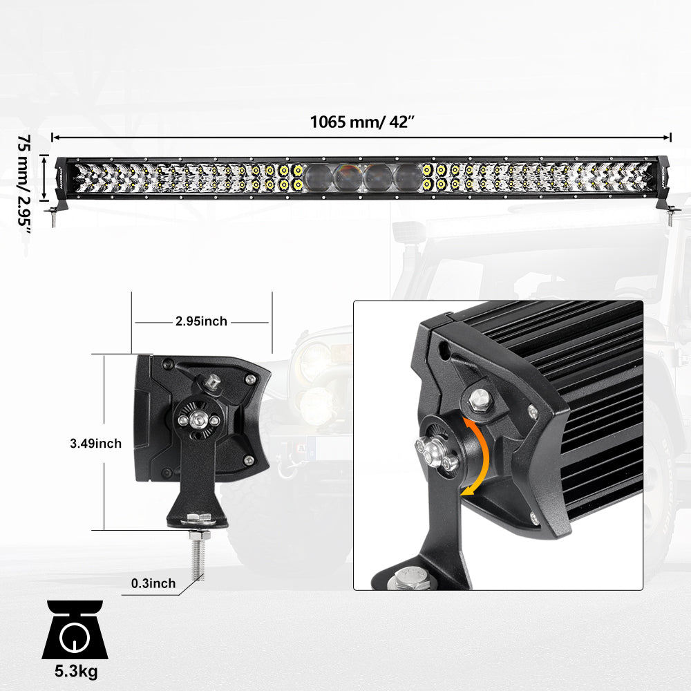 42" 5D-PRO Series Light Bar 44000LM