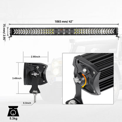 42" 5D-PRO Series Light Bar 44000LM