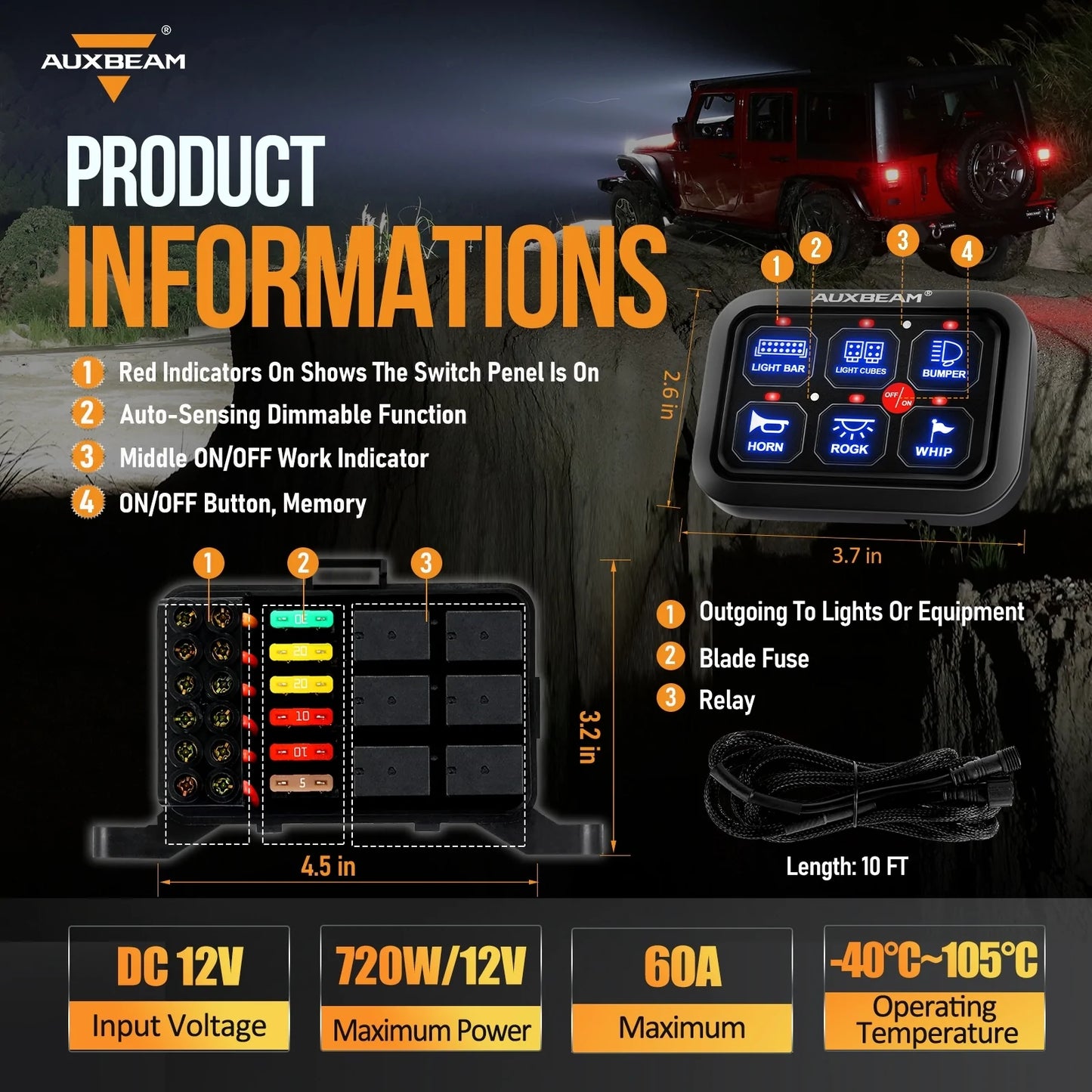 6 Gang LED Switch Panel Kit