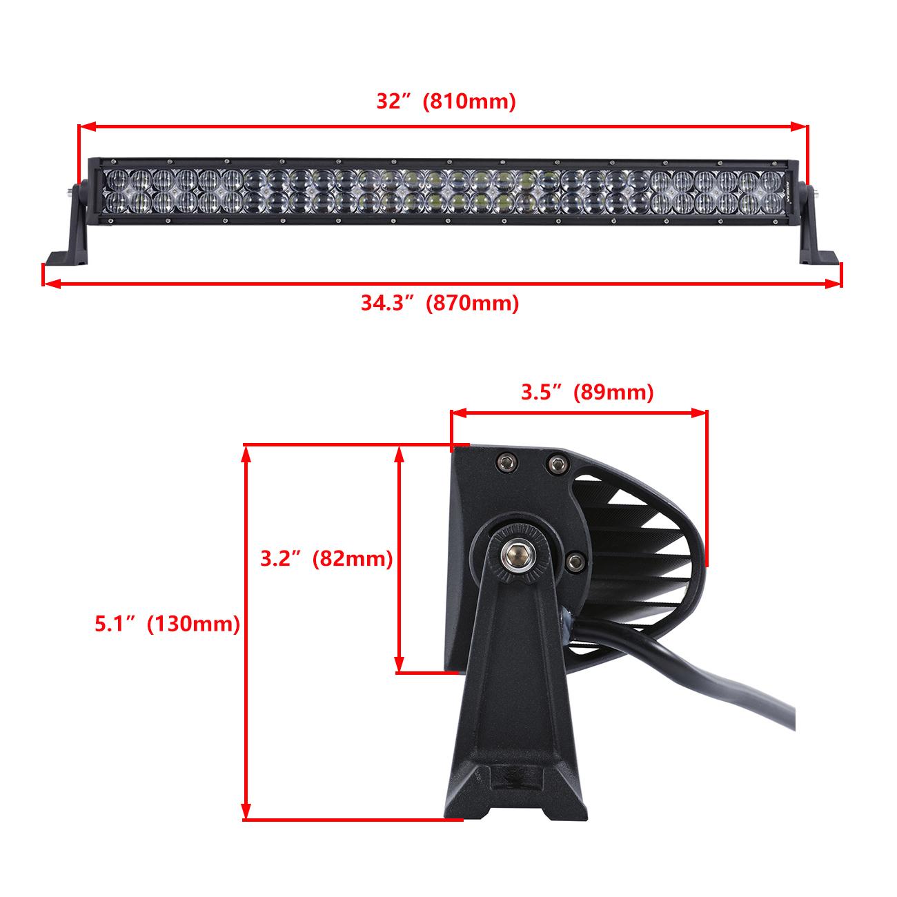 32" Straight LED CREE Light Bar 5D Lens 18,000LM