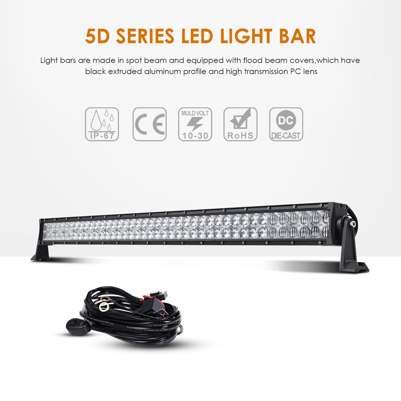 42" Straight LED CREE Light Bar 5D Lens 24,000LM