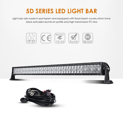 32" Curved CREE LED Light Bar 5D Lens 18,000LM