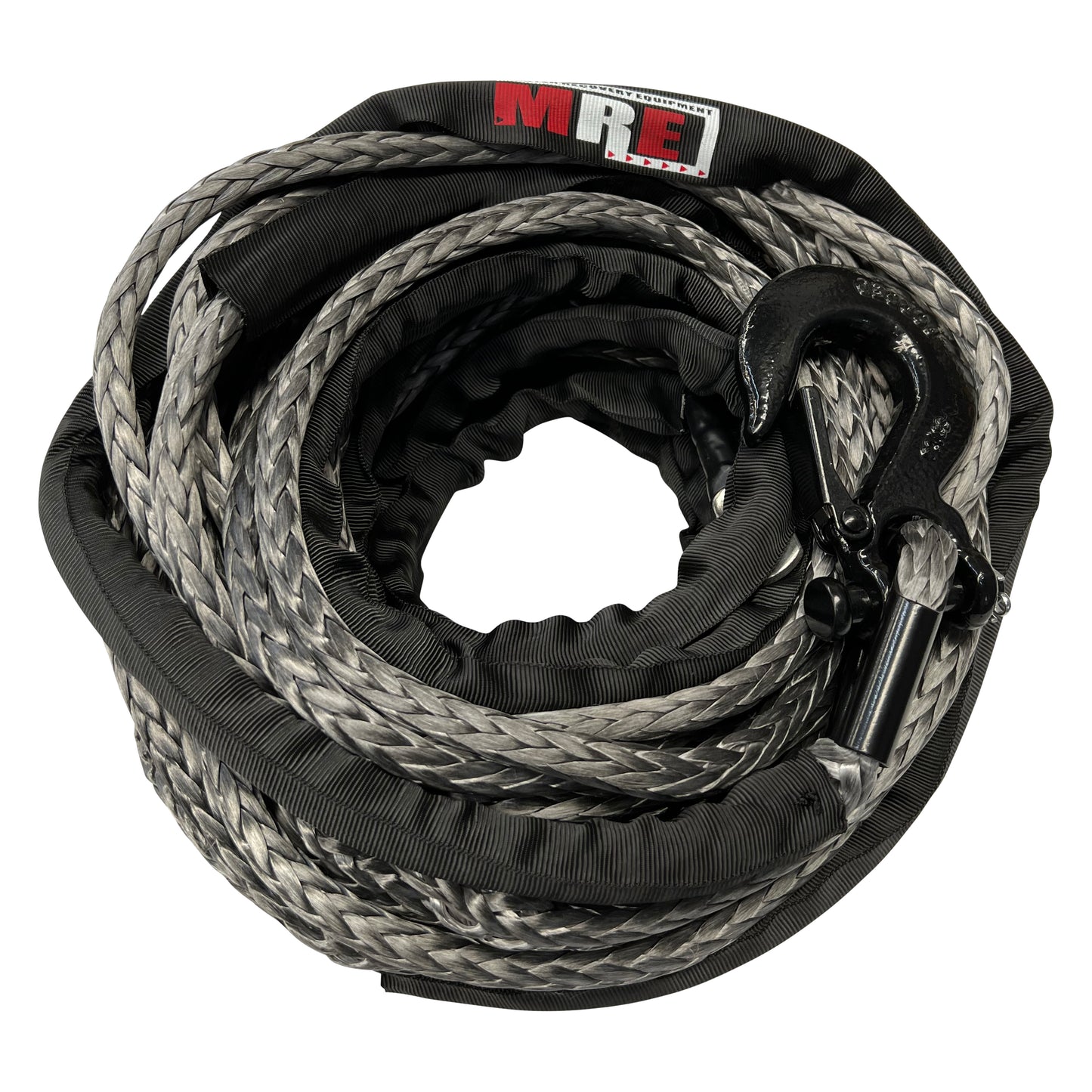 Synthetic Winch Rope - 10mm x 28m with Hook MRE