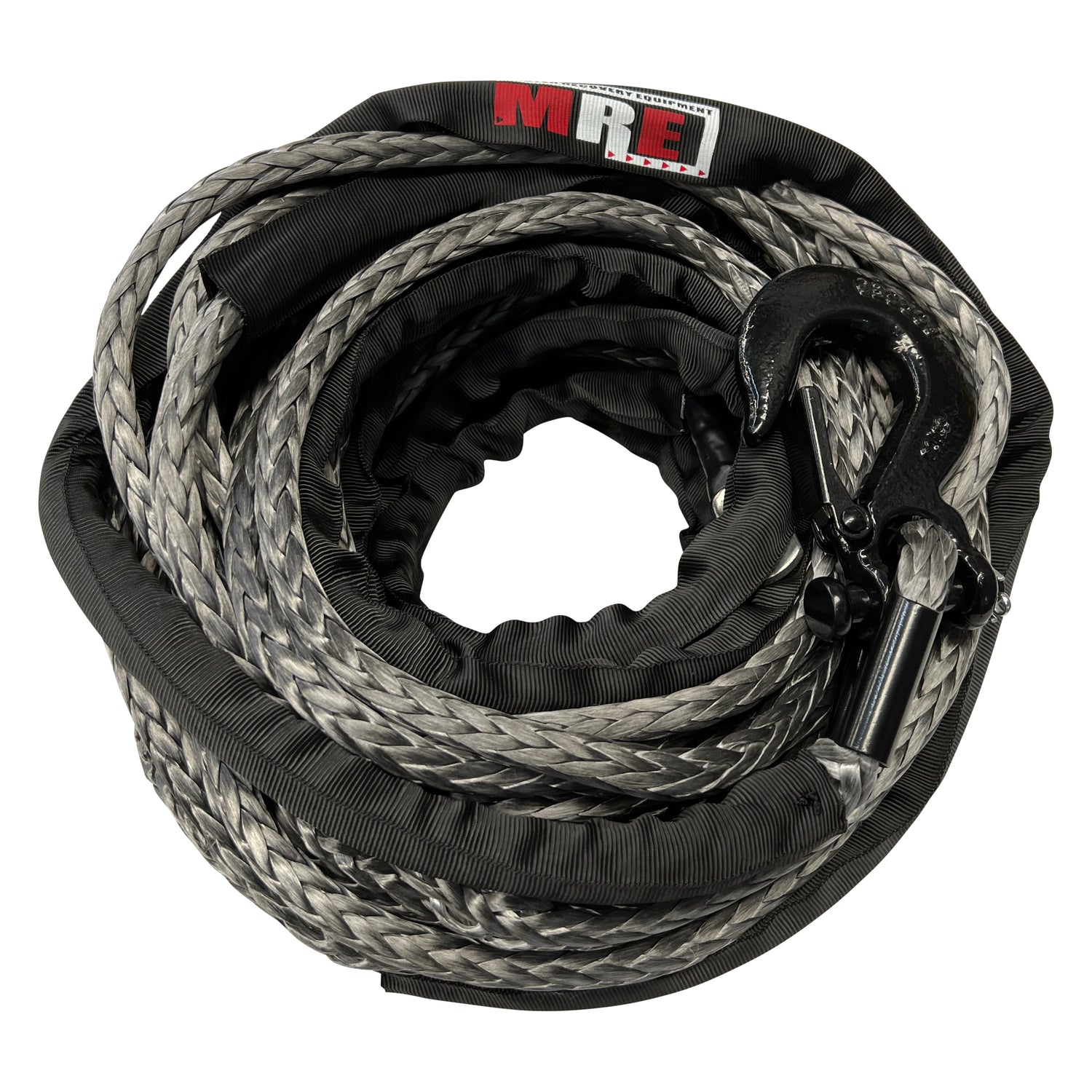 MRE Synthetic Winch Rope - 10mm x 28m with Hook – 4WD Warehouse