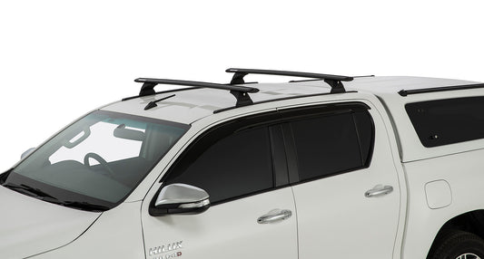 Toyota Hilux 4dr Ute Double Cab 10/15 On Vortex RCH Trackmount Black 2 Bar Roof Rack