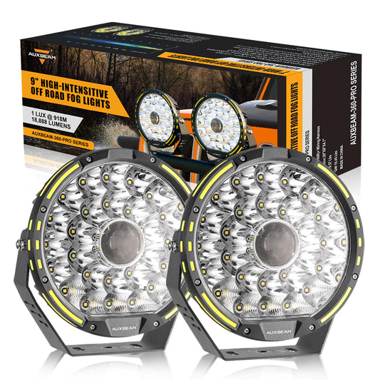 9" 360-PRO Series LED Driving Lights 270W 37776LM