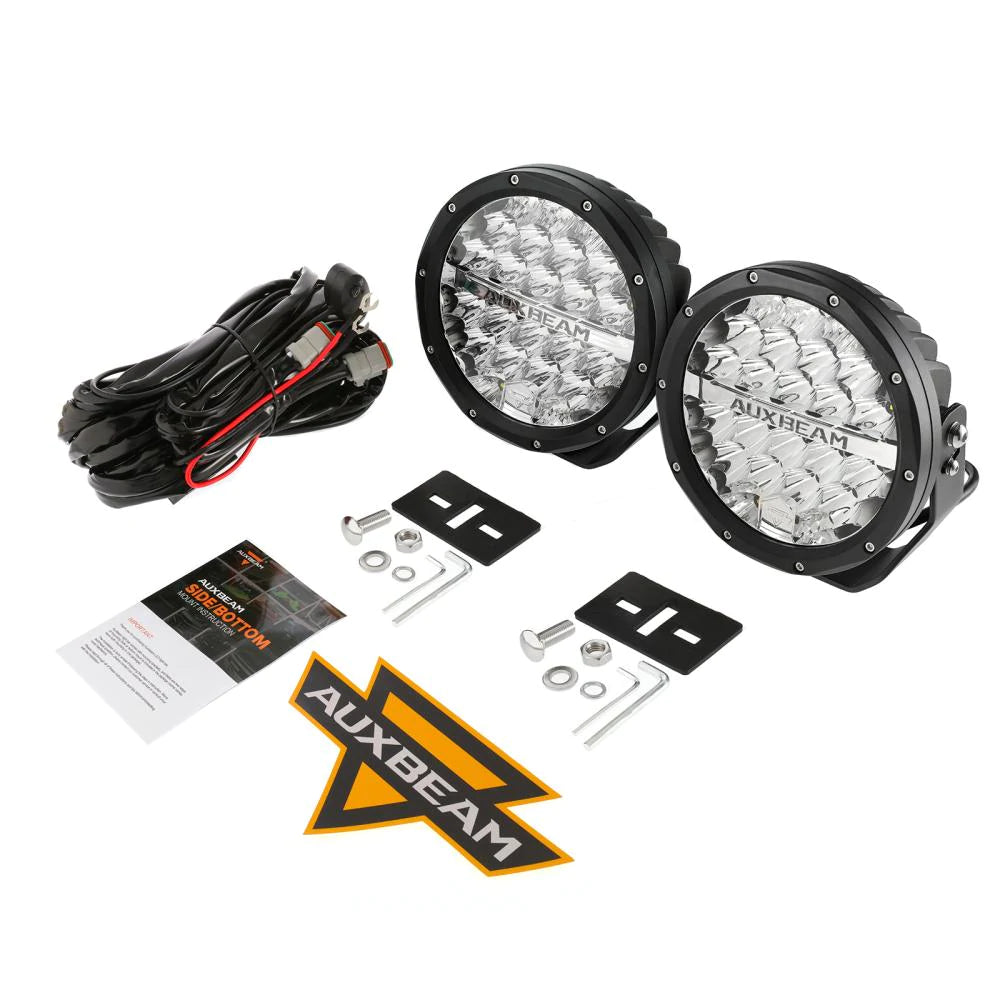 Auxbeam 7" 90W Round LED Driving Lights With DRL