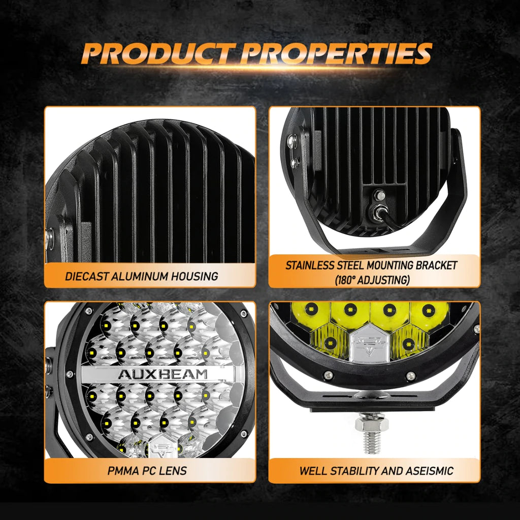 7" 90W Round LED Driving Lights With DRL