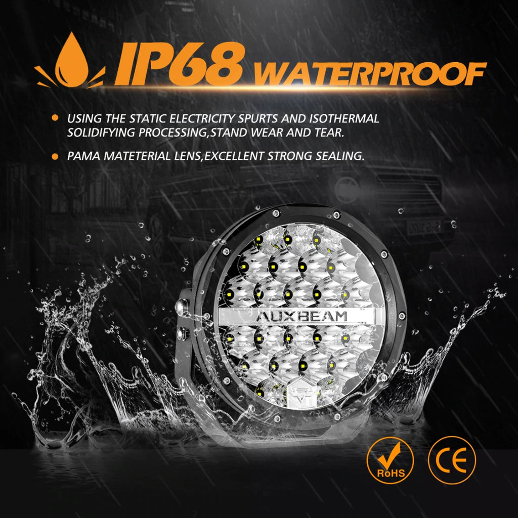7" 90W Round LED Driving Lights With DRL